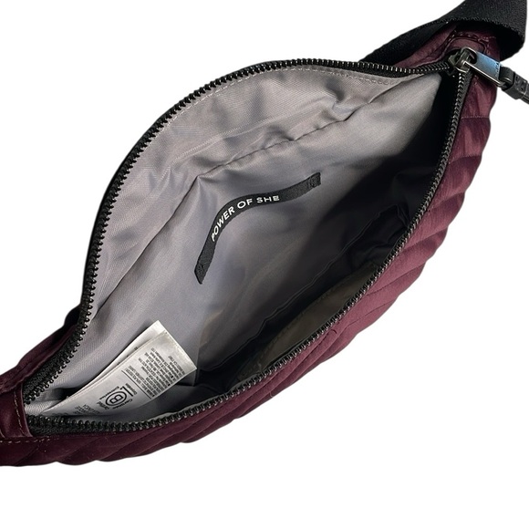 Athleta Kinetic Quilted Satin Plum Crossbody Bag EUC - Picture 5 of 8